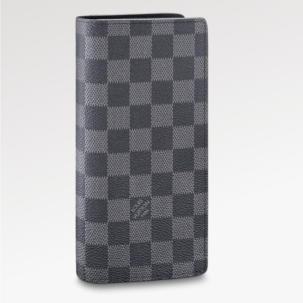LOUIS VUITTON Brazza Wallet Damier Graphite Canvas